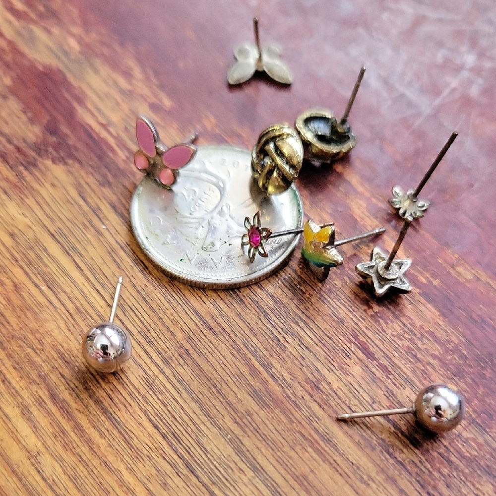 Elegant Mixed Color Stud Earrings Set